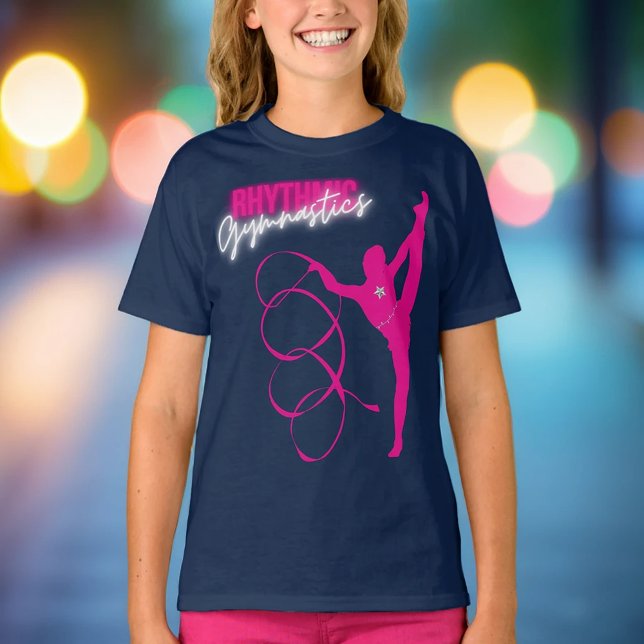 T-shirt Gymnastique rythmique ruban rose chaud (Créateur téléchargé)