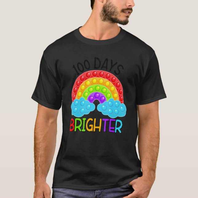 T-shirt Gzbg Rainbow Pop It 100 Jours Plus Brighter Fidget (Devant)