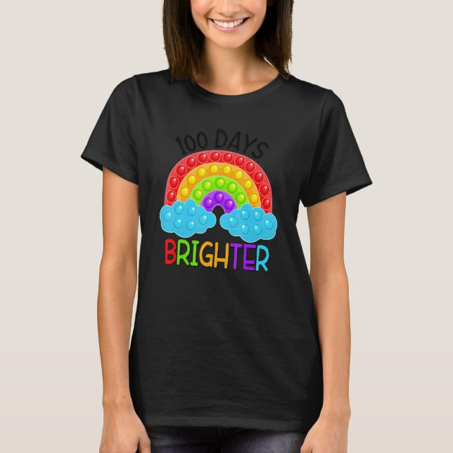 T-shirt Gzbg Rainbow Pop It 100 Jours Plus Brighter Fidget (Devant)