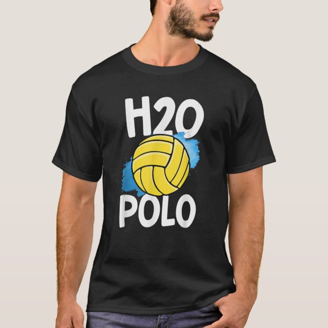 T-shirt H2O Polo Water Polo Drôle Joueur Ball Swim Hommes  (Devant)