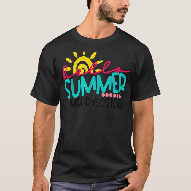 T-shirt H Appy L Ast Day Enseignant Diplômé De L'École (Devant)