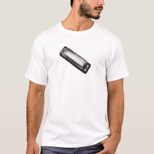 T-shirt H est pour l'harmonica (Devant)