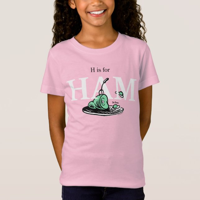 T-Shirt "H pour JAMBON" | Conception de l'alphabet (Devant)