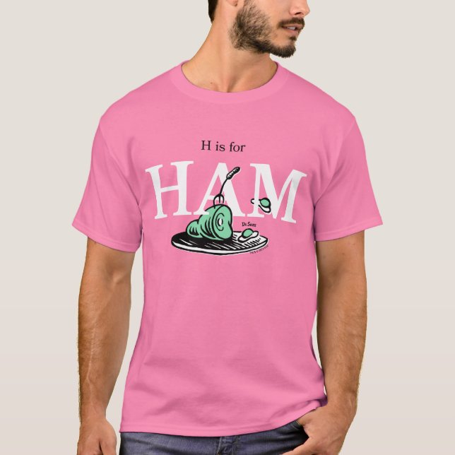 T-shirt "H pour JAMBON" | Conception de l'alphabet (Devant)