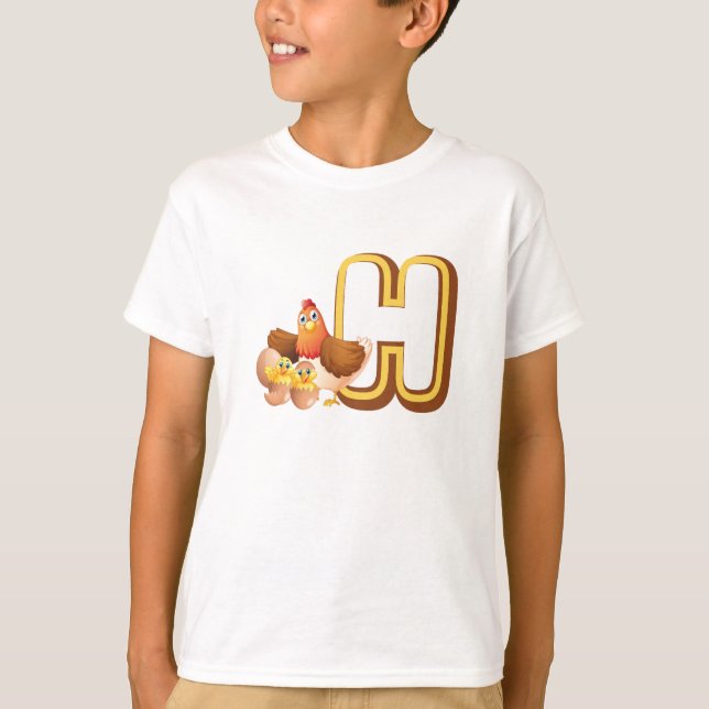 T-shirt H pour Poule (Devant)
