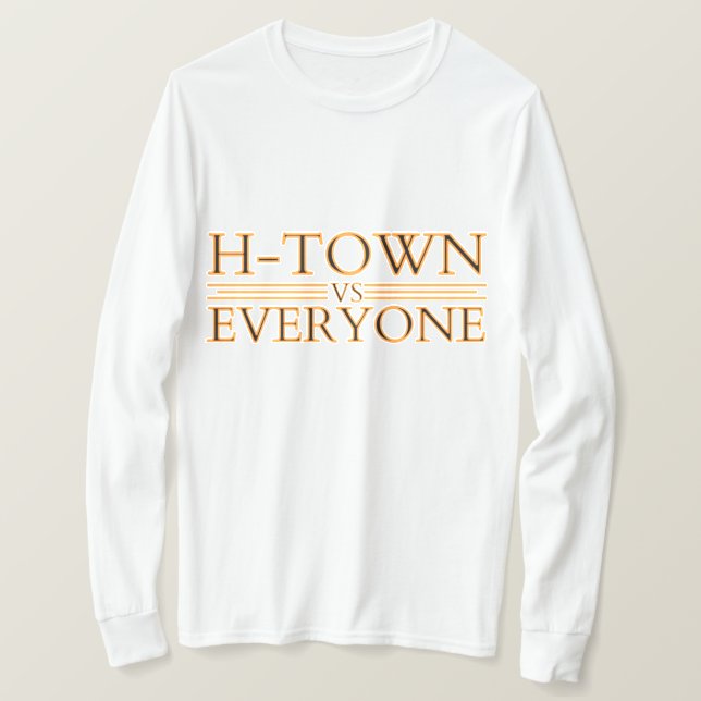 T-shirt H-Town contre la chemise de tous, Houston contre l (Design devant)