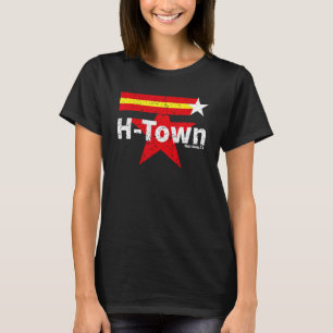 T-shirt H-Town Houston Texas The Big H Retro Sunset 1