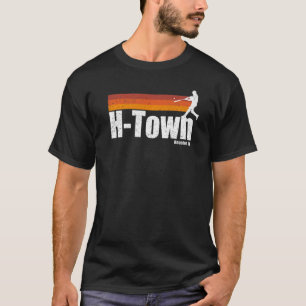 T-shirt H Town Ville de Houston Texas Baseball Rayures Vin