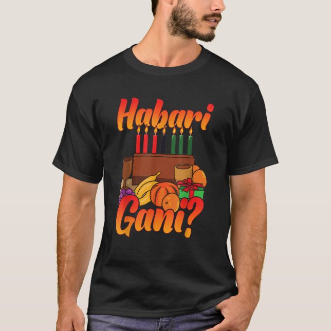 T-shirt Habari Gani Kwanzaa (Devant)