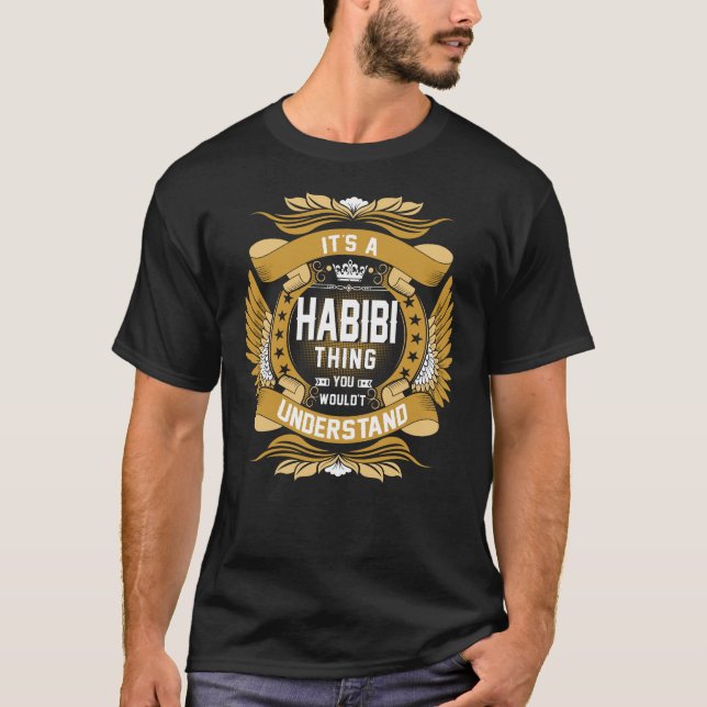 T-shirt HABIBI Nom, nom de famille HABIBI crête (Devant)