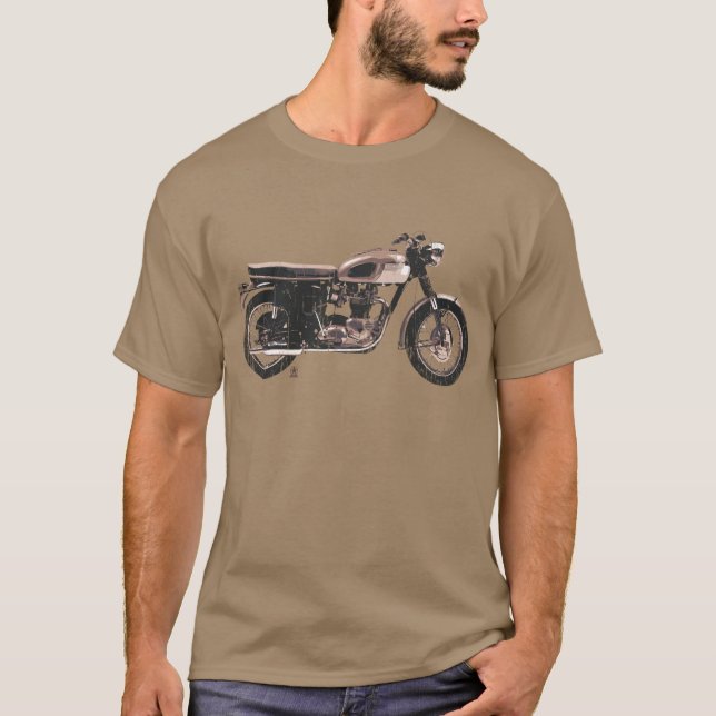 T-shirt Habillement britannique vintage affligé de moto (Devant)