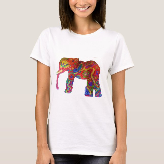 T-shirt Habillement coloré d'éléphant (Devant)