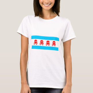 T-shirt Habillement de crânes de drapeau de Chicago