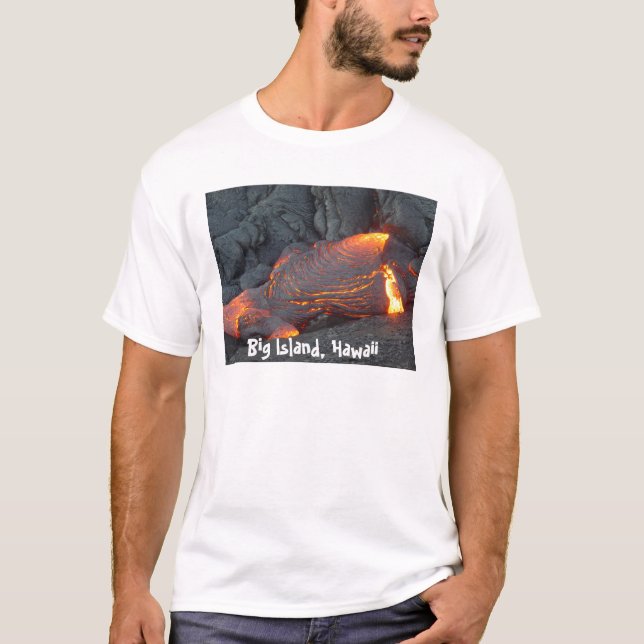 T-shirt Habillement de grande île d'écoulement de lave, (Devant)