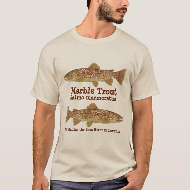 T-shirt Habillement de marbre de truite (Devant)