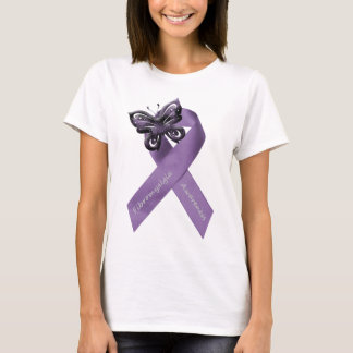 T-shirt Habillement de ruban de papillon de fibromyalgie