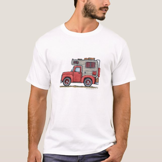 T-shirt Habillement du campeur rv de camion pick-up (Devant)