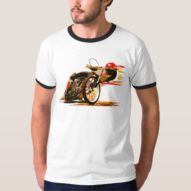 T-shirt Habillement impressionnant de moto de speed-way (Devant)