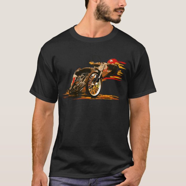 T-shirt Habillement impressionnant de moto de speed-way (Devant)