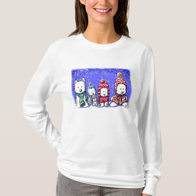 T-shirt Habillement léger de Westies d'hiver (Devant)