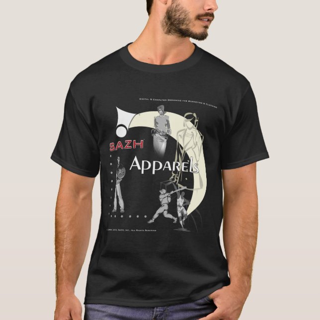 T-shirt Habillements de SAZH sur le noir (Devant)