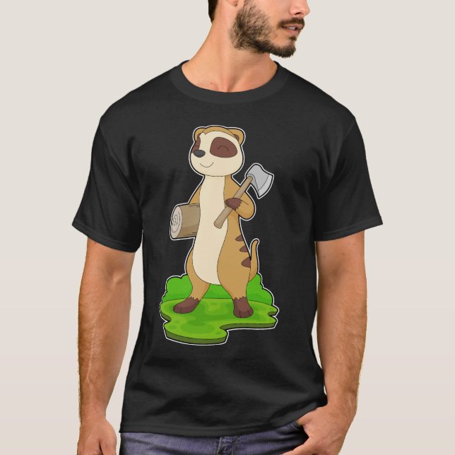 T-shirt Hache de bûcheron suricate (Devant)