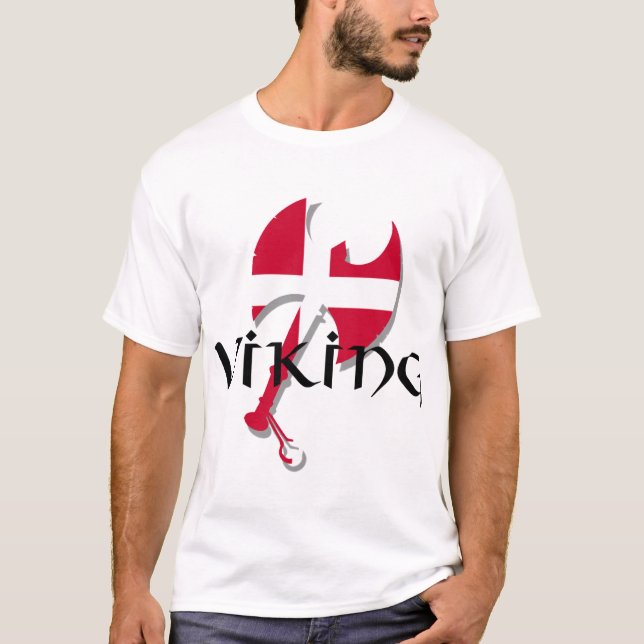 T-shirt Hache de drapeau de Viking Danemark du danois (Devant)