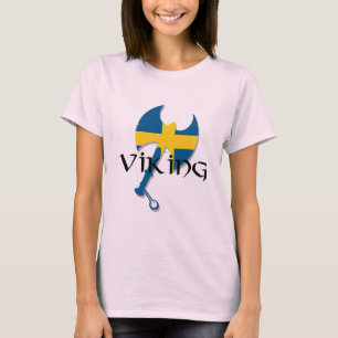 T-shirt Hache de drapeau de Viking de Suédois de la Suèd