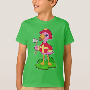 T-shirt Hache de pompier flamant rose