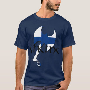 T-shirt Hache finlandaise de Suomi Viking de drapeau de la