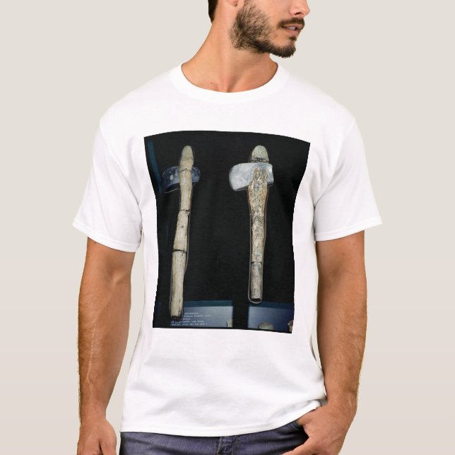 T-shirt Haches en pierre, préhistoriques (Devant)