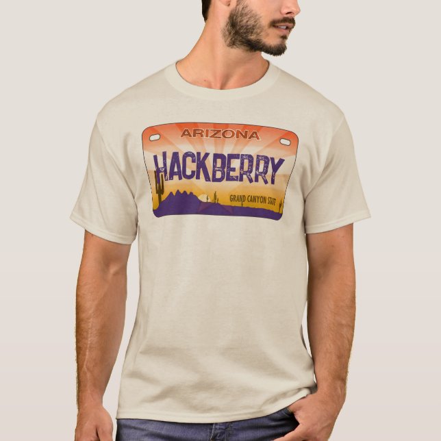 T-shirt Hackberry Arizona plaque d'immatriculation drapeau (Devant)