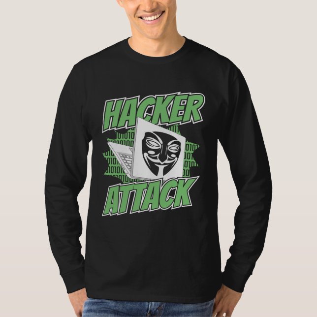 T-shirt Hacker Attack White Hat Black Hat Ethical Hacking  (Devant)