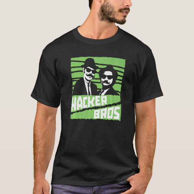 T-shirt Hacker Bros Coder Software Engineer Programmation  (Devant)