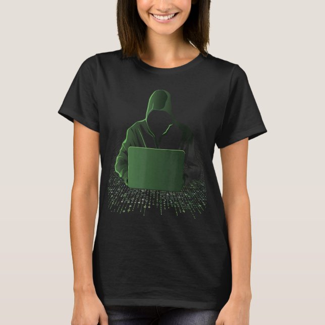 T-shirt Hacker Casquette blanc pour le cyber-guerrier et H (Devant)