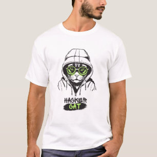 T-shirt Hacker cat