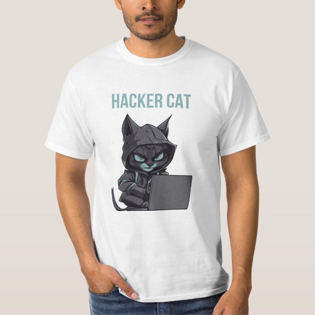 T-shirt Hacker cat homme (Devant)
