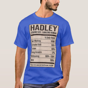 T-shirt Hadley Nutrition Facts Nom Nicks Alias Title F