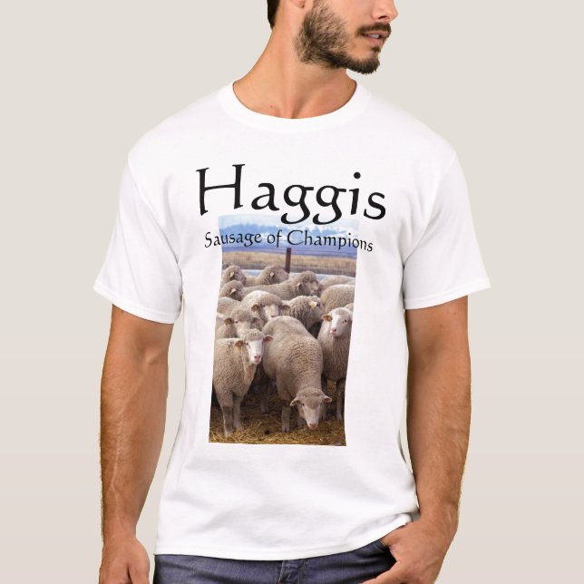 T-shirt Haggis, saucisse des champions (Devant)
