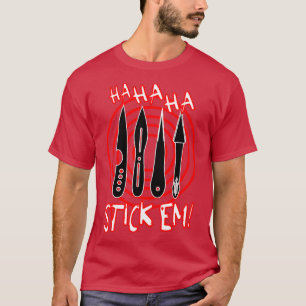 T-shirt HaHaHa Stickem Throwing Knives and Target