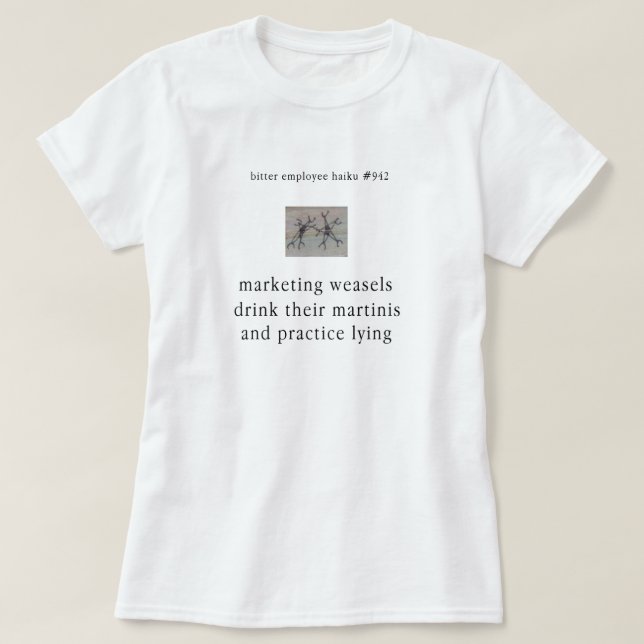 T-shirt Haiku amer des employés # 942 (Design devant)