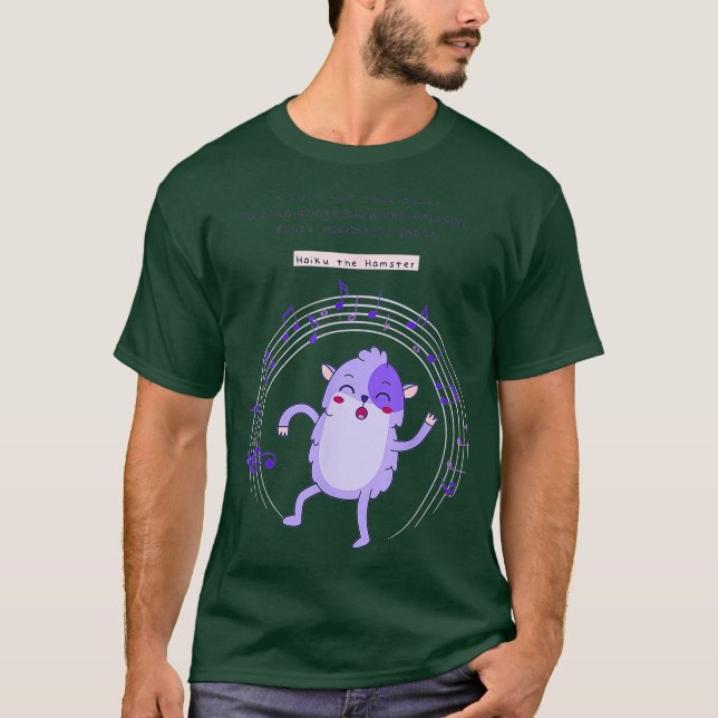 T-shirt Haiku le Hamster A Beat et quelques notes (Devant)