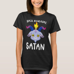 T-shirt Hail Bisexual Satan Baphomet Tête de chèvre Lgbt B