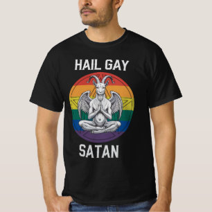 T-shirt Hail Gay Satan Funny Goth Gothique Goat LGBTQ