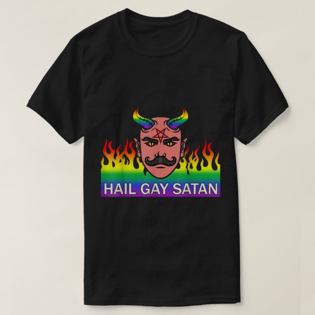 T-shirt Hail Gay Satan LGBT Pride (Design devant)