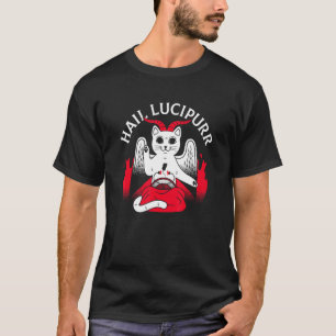 T-shirt Hail Lucipurr Heavy Rock Satan Lucipurr Pour Goth 