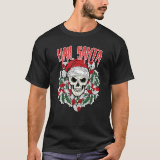 T-shirt Hail Père Noël Pentagram crâne de Noël moche