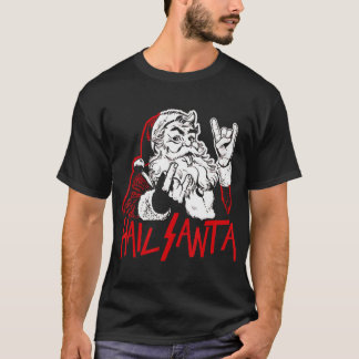 T-shirt Hail Père Noël Sleigher Lourd Metal Noël Noël Noël