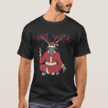 T-shirt Hail Santa Ugly Christmas Sweater Rock Metal Satan<br><div class="desc">Funny satanic joke showing hail santachristmas ugly sweater design for satanism ritual goat baphomet pentagram on christmas holidays new years eve christmas christmas celebration in x-mas xmas season christmas gathering on hard heavy metal concert merch! Hail santa not satan ! Funny parody ugly christmas sweater styled with knitches look evil...</div>