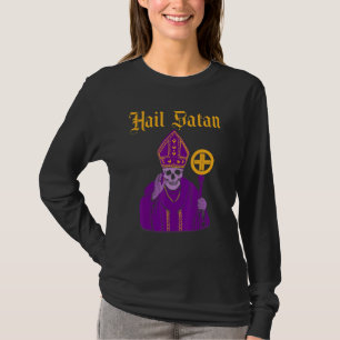 T-shirt Hail Satan Satanique Horreur Vintage Église Diable
